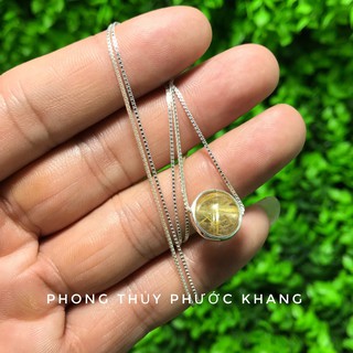 Dây chuyền bạc mặt hạt tròn các màu