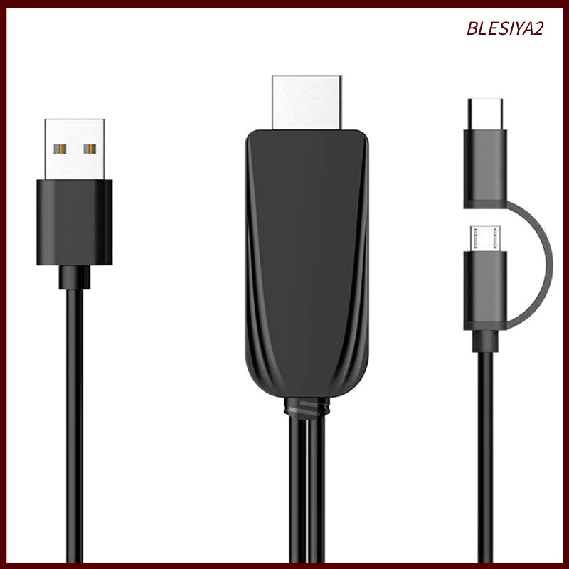 [BLESIYA2]Type C Micro USB to HDMI Cable Adapter for Smartphone to TV/Projector/Monitor