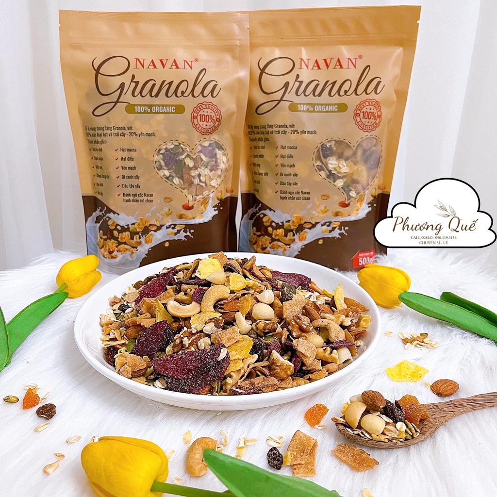[CHÍNH HÃNG] NGŨ CỐC SIÊU HẠT GRANOLA NAVAN - 500G