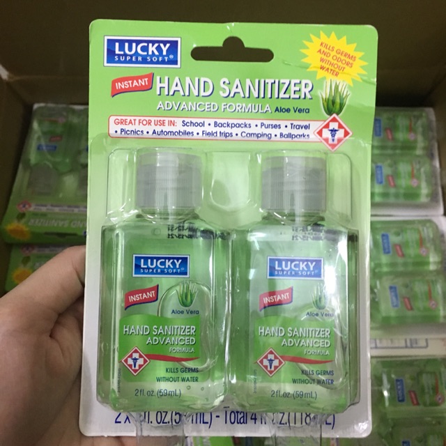 Vỉ 2 chai rửa tay khô Lucky hàng mỹ 59ml/chai