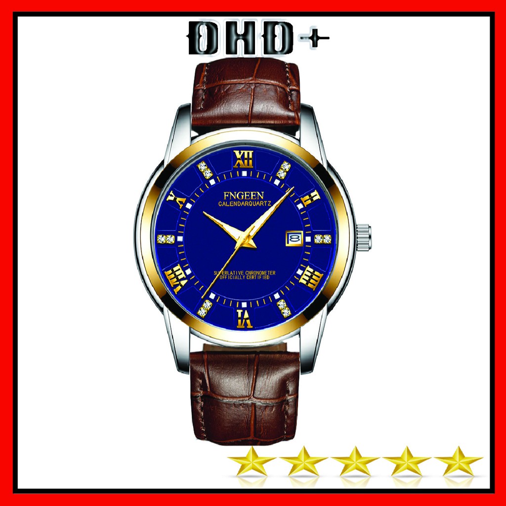 [1 ĐỔI 1] Đồng Hồ Thời Trang Nam Dây Da FNGEEN 2081