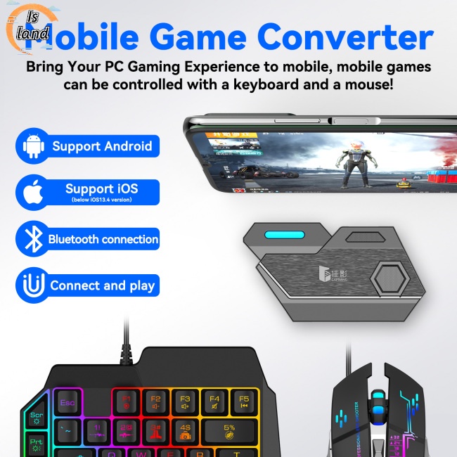 Bộ Chuyển Đổi Chuột Và Bàn Phím Đơn Bluetooth 5.0 Dùng Để Chơi Game Điện Thoại Di Động