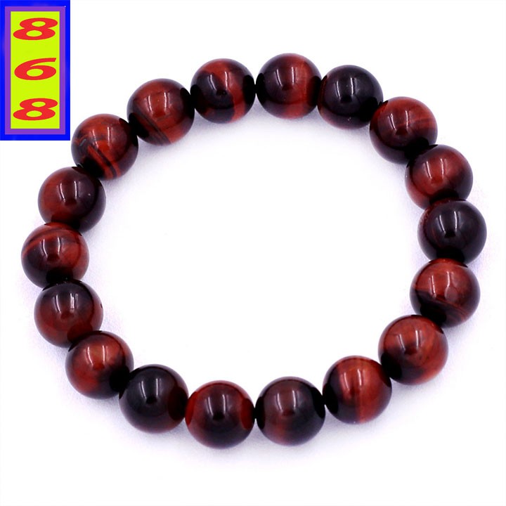 Chuỗi hạt đeo tay màu đỏ đen 8 ly, 10 ly, 12 ly, 14 ly, 16 ly - Hợp mệnh Hỏa, mệnh Thổ - Phong thủy 868