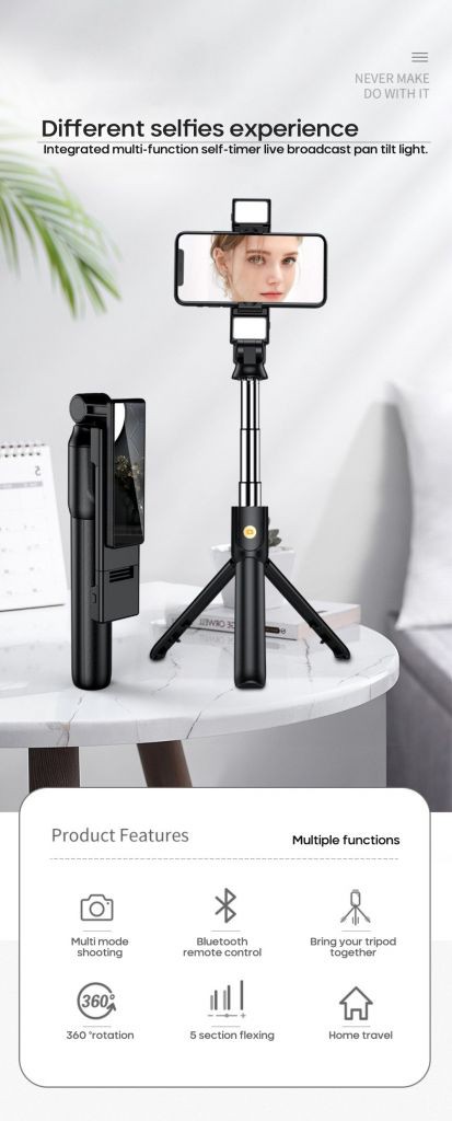 Gậy chụp ảnh kết nối Bluetooth đa năng tiện dụng cho Iphone Xiaomi Samsung K12D | BigBuy360 - bigbuy360.vn