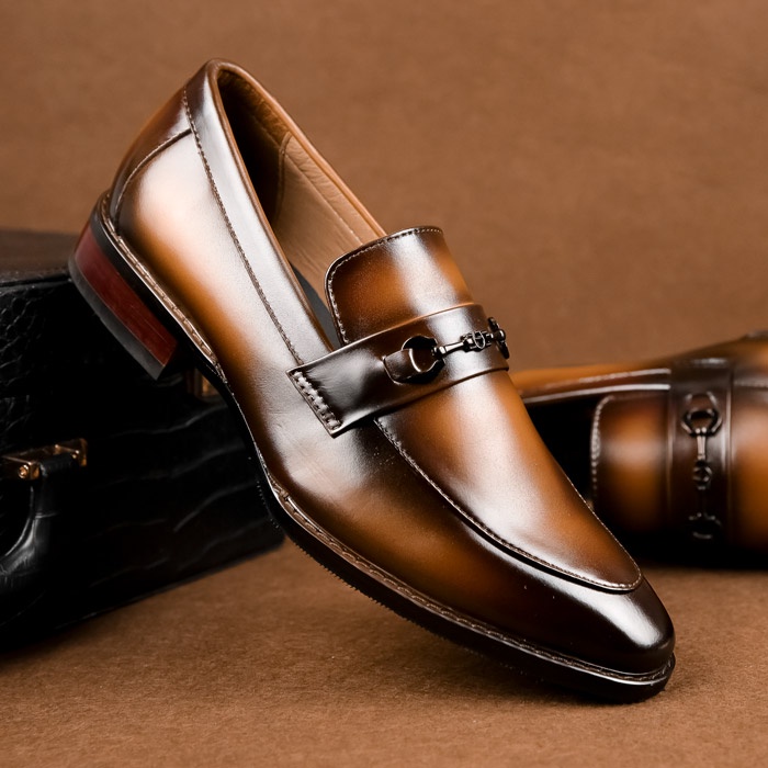 Giày lười nam da thật Manzano điểm nhấn tinh tế trẻ trung M63012