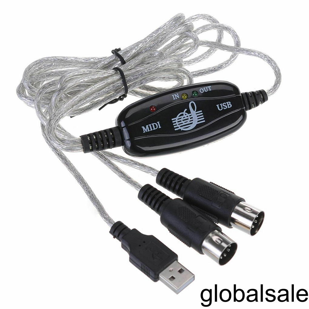 Electric Keyboard MIDI Audio Adapter MIDI to USB Converter Adaptor Cable Keyboard Accessory
