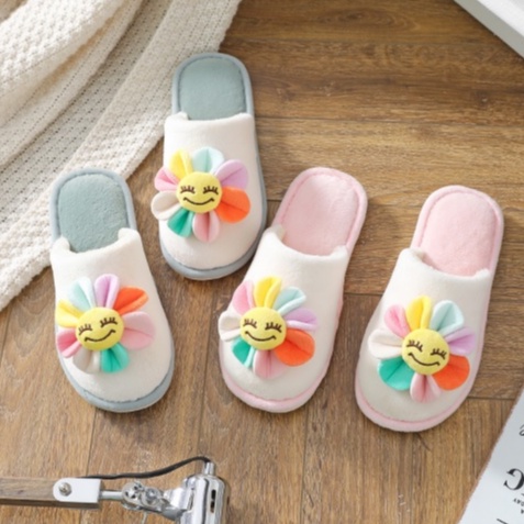 Dép Bông Mềm Giữ Ấm Chân Hình Bông Hoa Nhiều Màu Sắc - Dép Mang Trong Nhà Chống Trơn Trượt Dành Cho Nữ