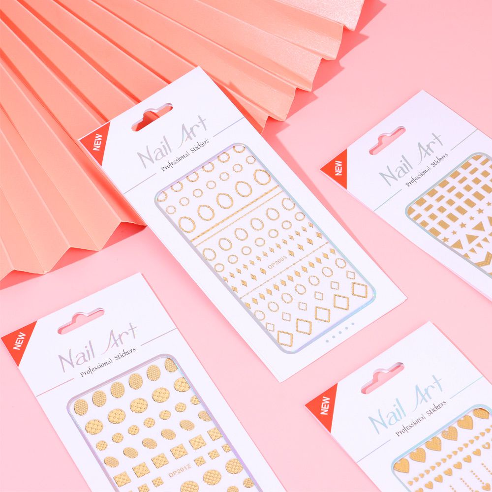 Miếng Dán Trang Trí Móng Tay Hình Ngôi Sao 3D Lấp Lánh|Miếng Dán Trang Trí Móng Tay Nghệ Thuật Họa Tiết Gợn Sóng/ Đường Kẻ