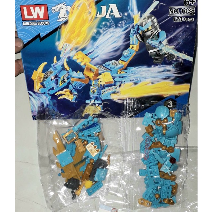 Lắp ráp 1 hộp Ninjago cưỡi Rồng 1038 có nhiều chi tiết bằng nhựa ABS rất đẹp