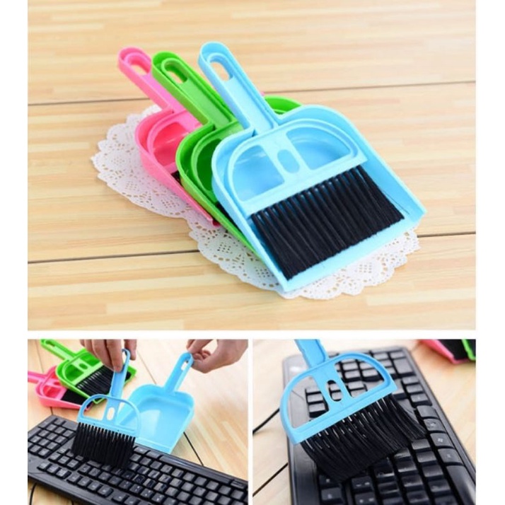 Bộ chổi vệ sinh máy tính 2 trong 1 - chổi quét bụi rác mini bàn làm việc tiện dụng