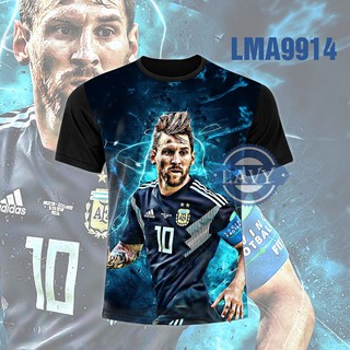 Áo thun nam cổ tròn in hình Messi, áo phông unisex nam nữ vải cotton co giãn chất lượng cao | LMA9914