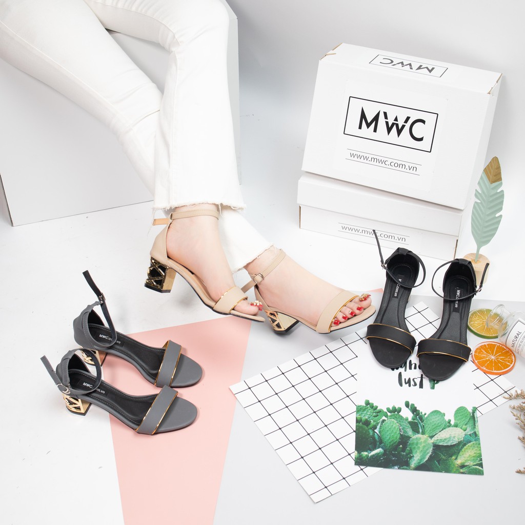 Giày Cao Gót MWC Quai Ngang Viền Gót Sang Trọng NUCG- 3590