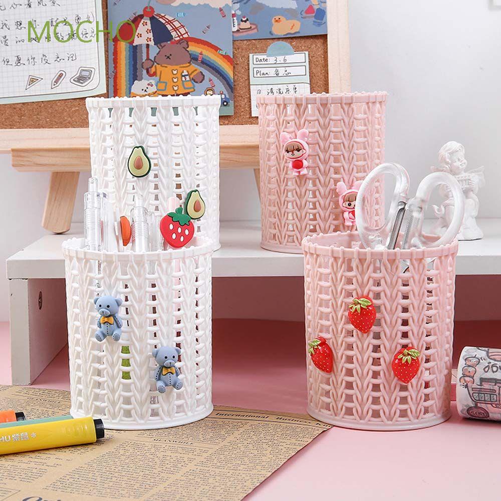 Hộp đựng bút/đồ trang điểm để bàn với thiết kế đục lỗ xinh xắn tiện dụng cho học sinh