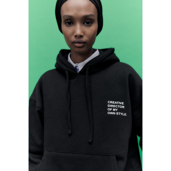 Áo Hoodie ZARA Có Túi In Họa Tiết kangaroo Thời Trang Mùa Thu 3199806