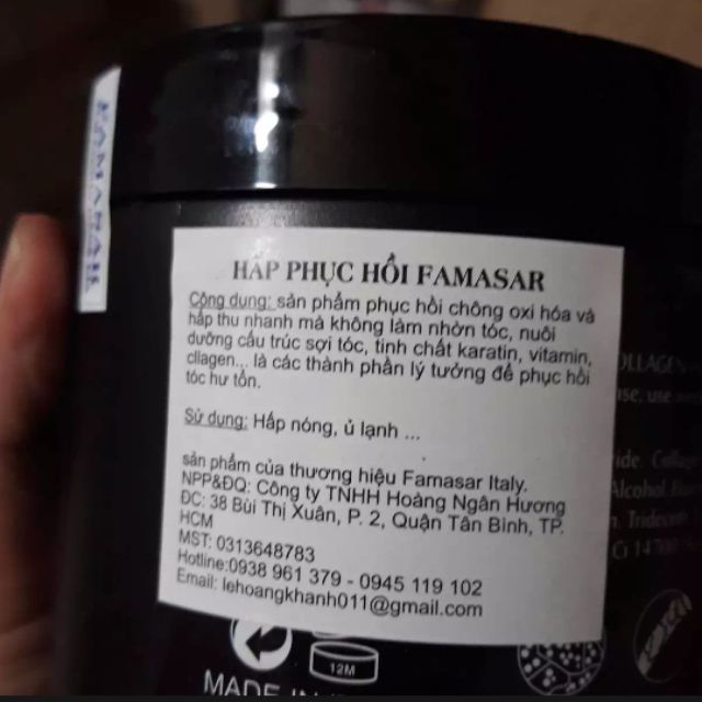 KEM HẤP DẦU KERATIN NANO FAMASAR 500ml