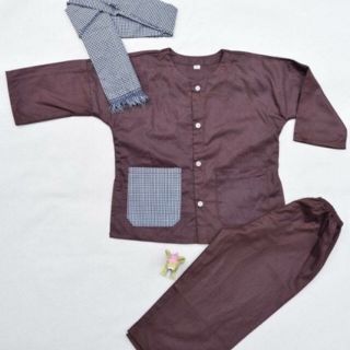 Bộ bà ba trẻ em - Kèm khăn rằn