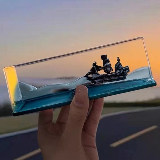 Thuyền bất tử ngọc trai đen, mô hình thuyền sóng gió,thuyền nổi, không chìm decor trang trí để bàn học, bàn làm việc
