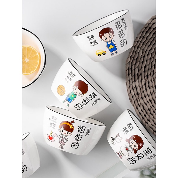 Bát Sứ, Chén sứ hình Gia Đình Ông , Bà, Bố, Mẹ , Con Trai, Con Gái.