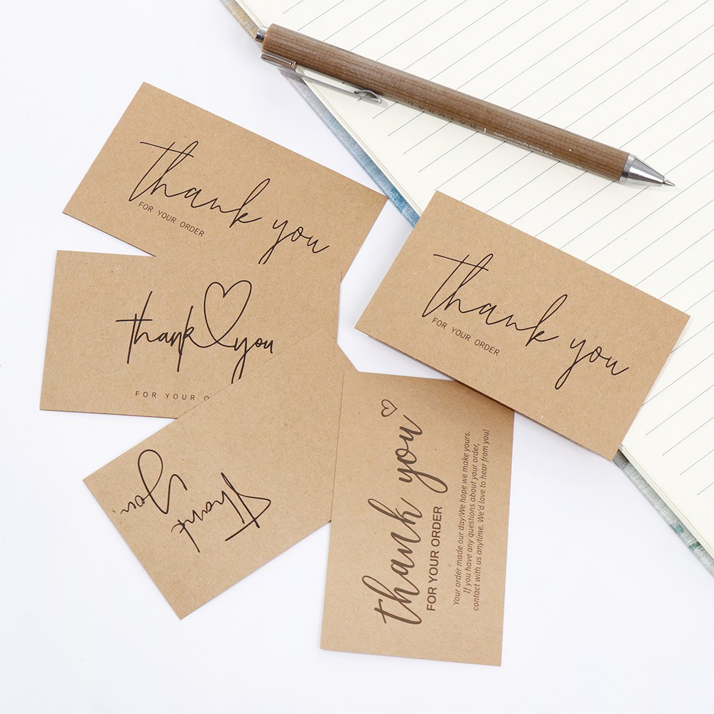 Lanfy Set 30 Tấm Giấy Kraft In Chữ Thank You For Your Order Dùng Gói Quà Tặng Cho Các Bưu Thiếp Kinh Doanh