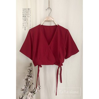 Yukata Croptop MiU - Áo Ngắn Basic Vạt Chéo