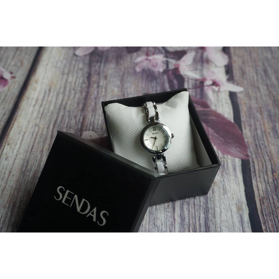 [ xả kho ]  ĐỒNG HỒ NỮ SENDA 8499 DÂY THÉP SỨ ĐỘC ĐÁO
