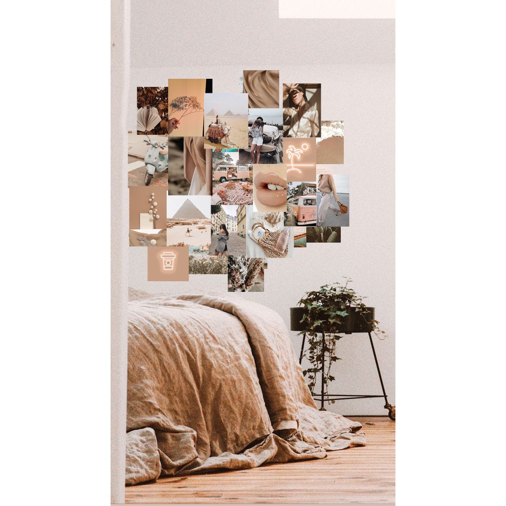 Postcard decal sticker dán tường tranh decor phòng ngủ style Hàn quốc set 24 hình tấm lớn 1300