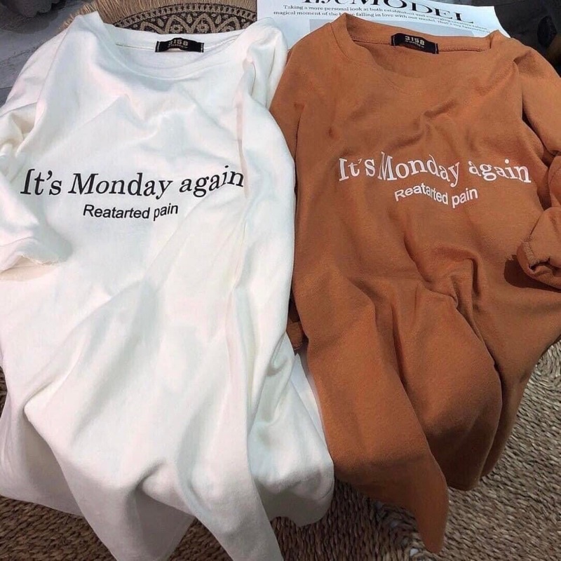 Áo Thun It Monday  Nữ Trend - Phông Dáng Rộng Tay Lỡ Unisex Vintage Phong Cách Hàn Quốc