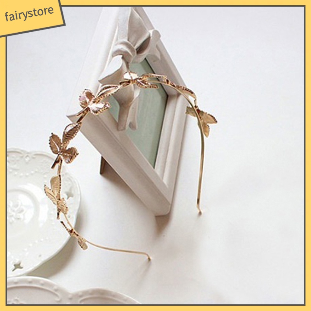 Cài tóc hình lá mạ vàng thời trang nữ