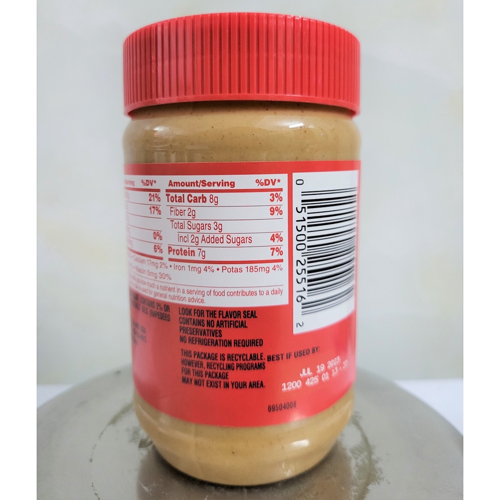 [454g – NẮP ĐỎ] BƠ ĐẬU PHỘNG MỊN [USA] JIF Creamy Peanut Butter