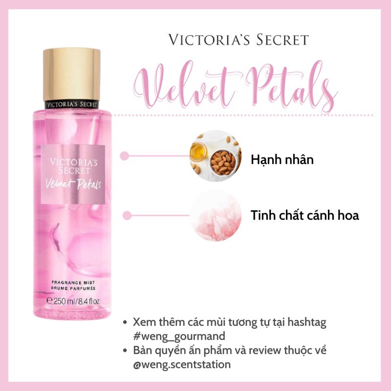 Xịt thơm toàn thân Victoria's Secret mùi Velvet Petals