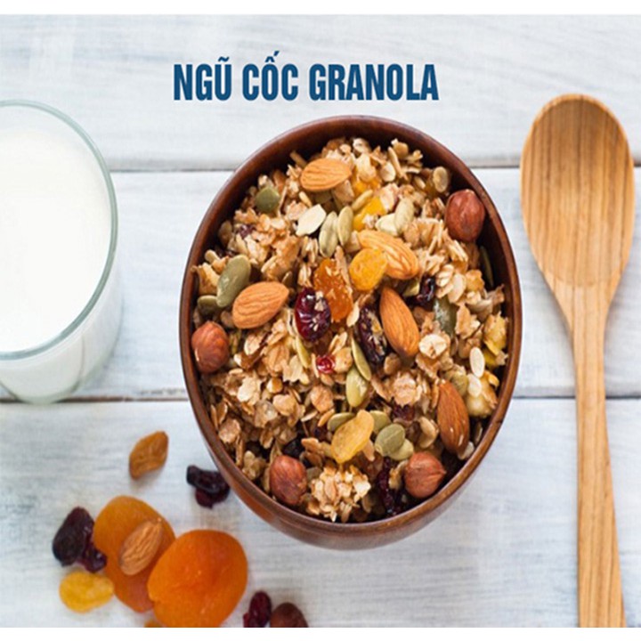 Ngũ cốc ganola cao cấp không đường nguyên hạt - Ngũ Cốc Ăn Kiêng Granola Healthy Siêu Hạt 500gr