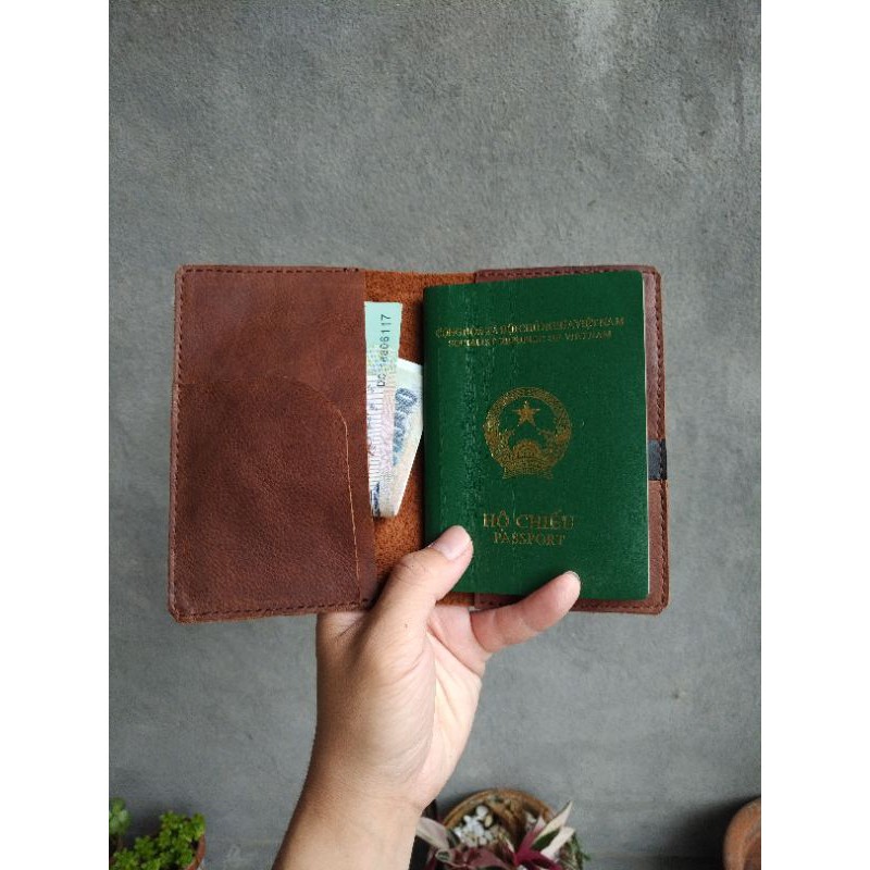 |nam và nữ| bao da passport handmade da bò thật