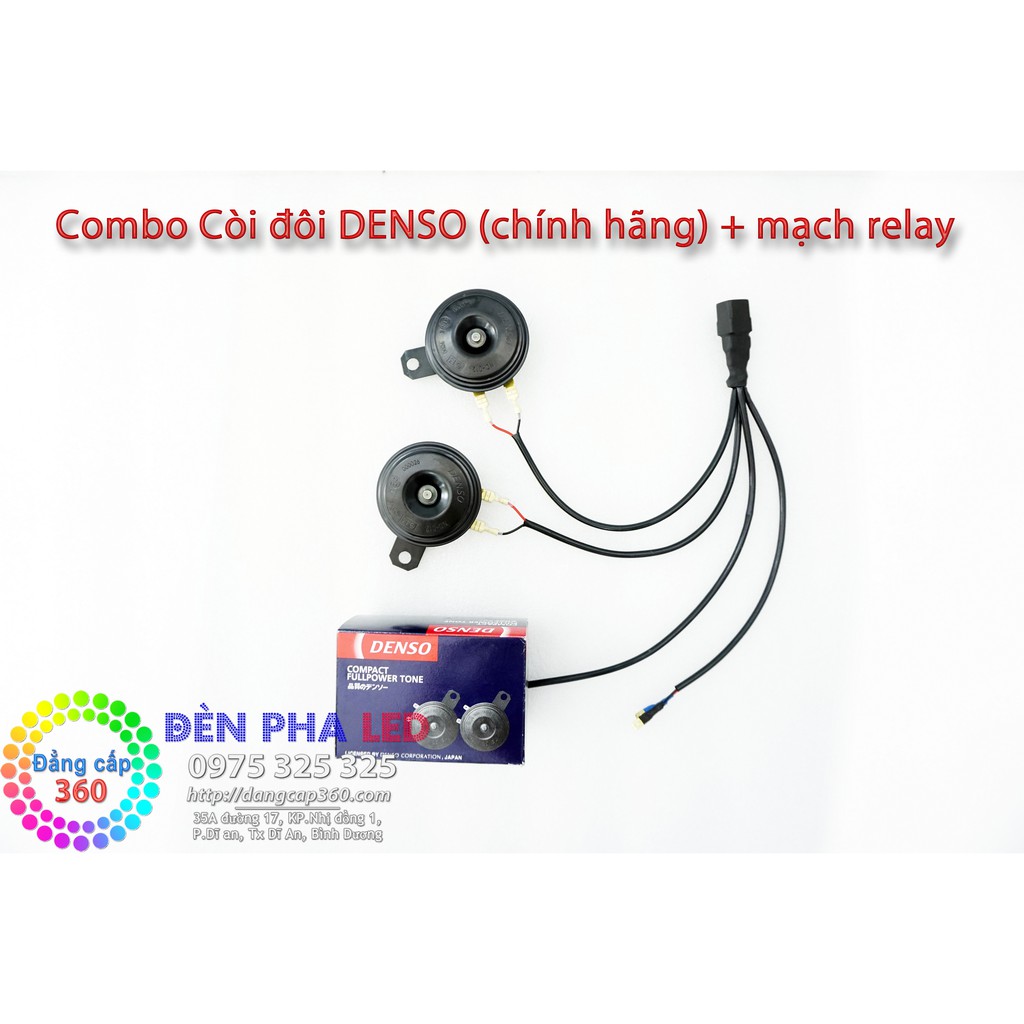 ✔Combo còi đôi Denso   mạch relay