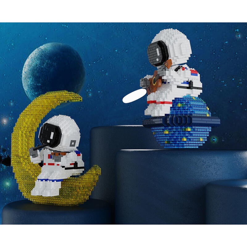 Mô hình lắp ghép Phi Hành Gia Dễ Thương | Có đèn nhấp nháy | Bộ đồ chơi xếp hình non-lego