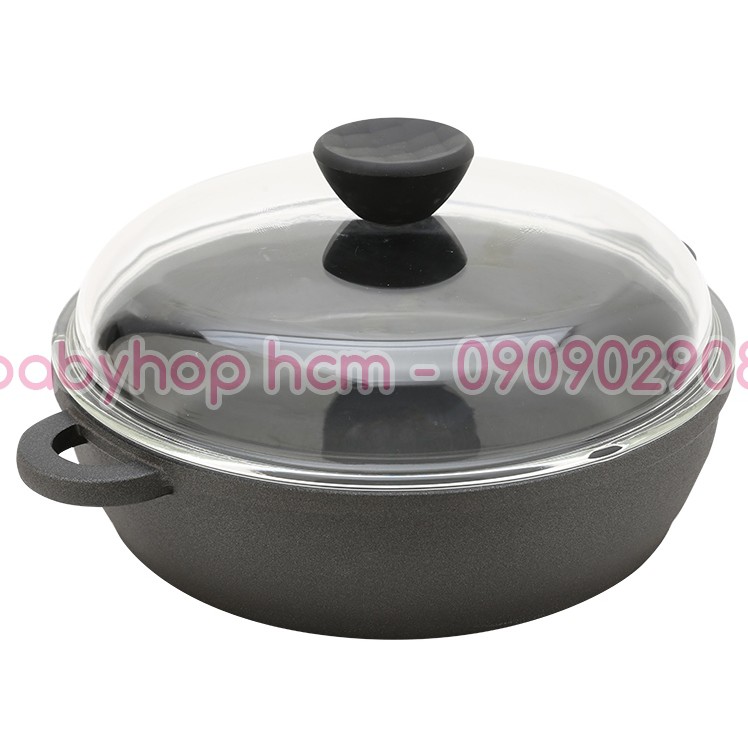 Nồi cao cấp Two Hands Duro Dutch Oven 24cm hai tay cầm, có nắp thủy tinh, bếp từ GTD1241-IH