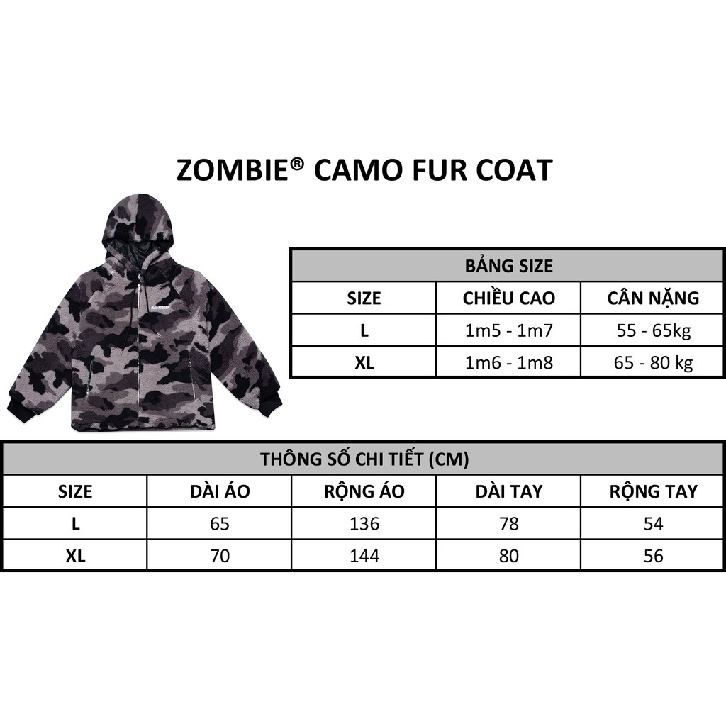 Áo Khoác ZOMBIE® Camo Fur Coat