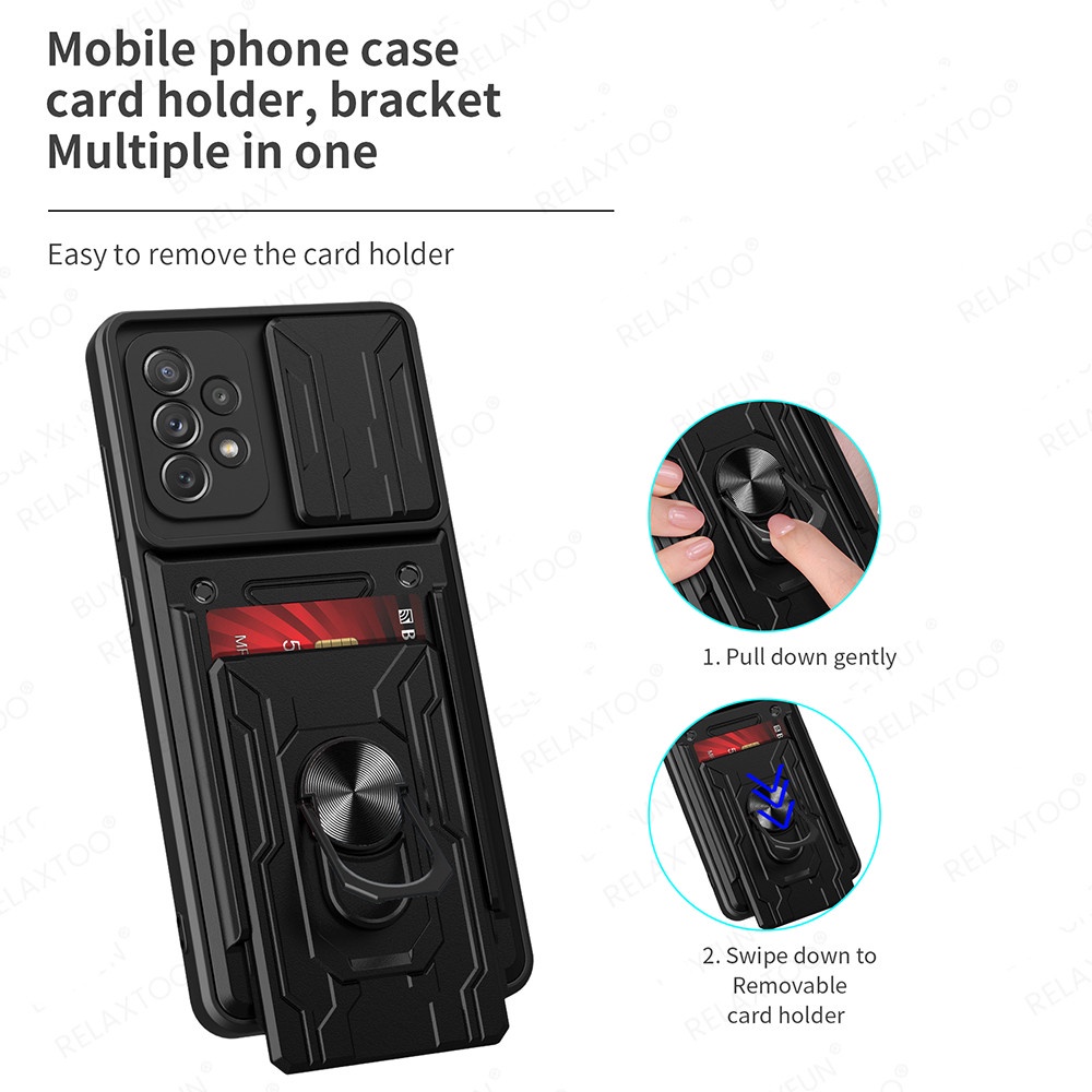 Ốp Điện Thoại Dạng Giáp Có Ngăn Trượt Đựng Thẻ Cho Samsung Galaxy Note 20 Note20 Ultra 5G A51 A71 A21s 4G Note20Ultra