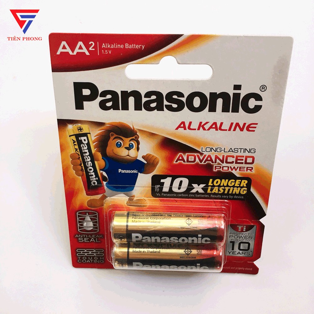 Pin AA Panasonic tiểu alkaline 1.5V vỉ 2 viên LR06T/2B chính hãng