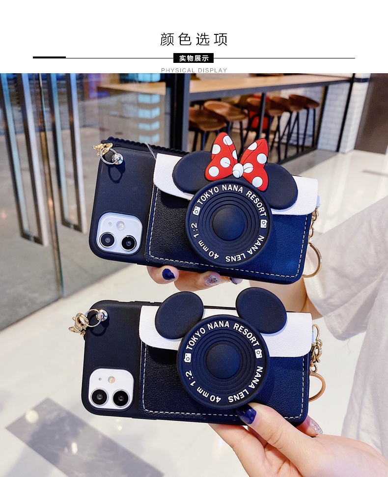 Ốp điện thoại dạng ví hình Mickey Minnie có giá đỡ cho SAMSUNG Galaxy S10 lite S9 S8 Plus S10E S20 Plus S20 Ultra S7