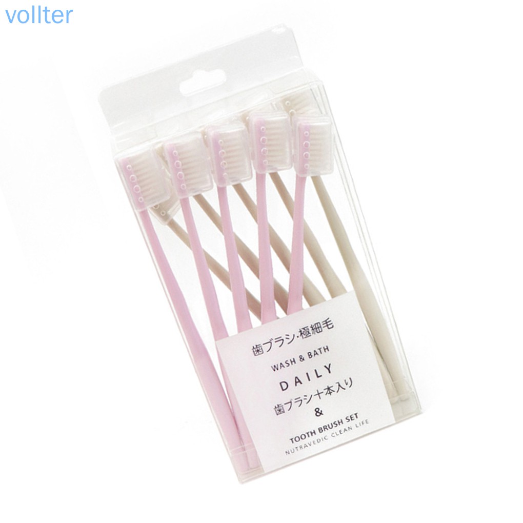 (Hàng Mới Về) Set 10 Bàn Chải Đánh Răng Lông Mềm Cán Dài Dành Cho Người Lớn