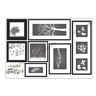 Decal dán tường LUVINA trang trí phòng khách, phòng ngủ, phòng ăn - khung ảnh đen trắng