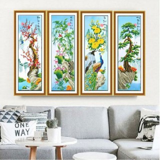 Tranh thêu Tứ Quý - MN0011 (136 x 90cm)