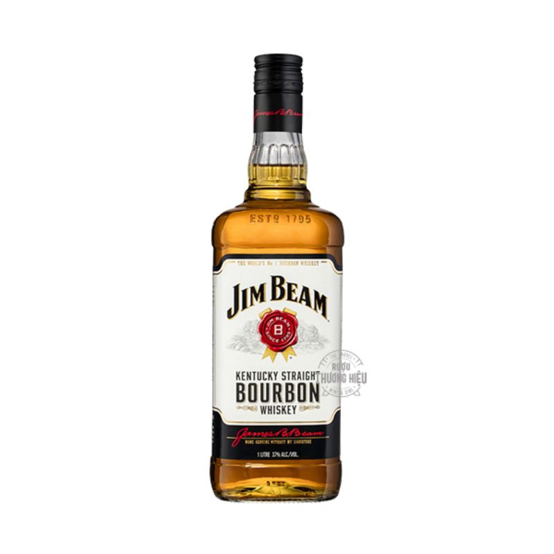 Vỏ chai rượu ngoại thủy tinh decor trang trí Jim Beam whiskey Mỹ
