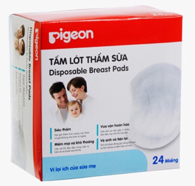 Hộp 24 miếng lót thấm sữa Pigeon chính hãng an toàn