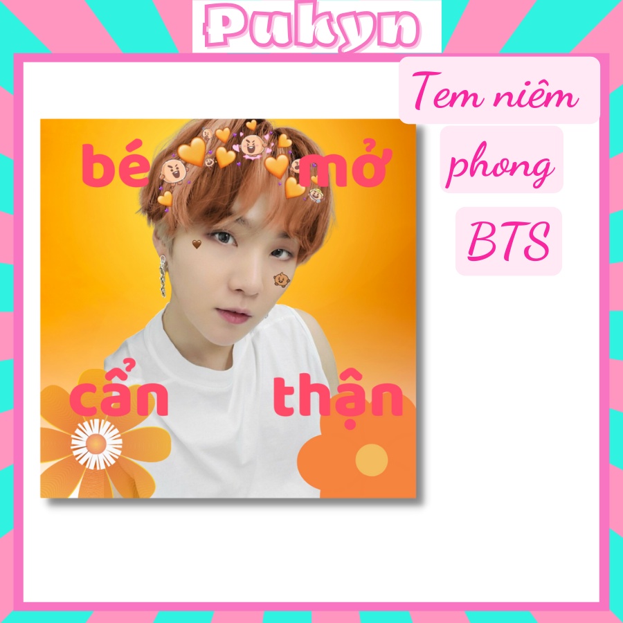 Nhãn dán BTS tem niêm phong sticker hộp thank you sản phẩm ghi chú Pukyn NP01