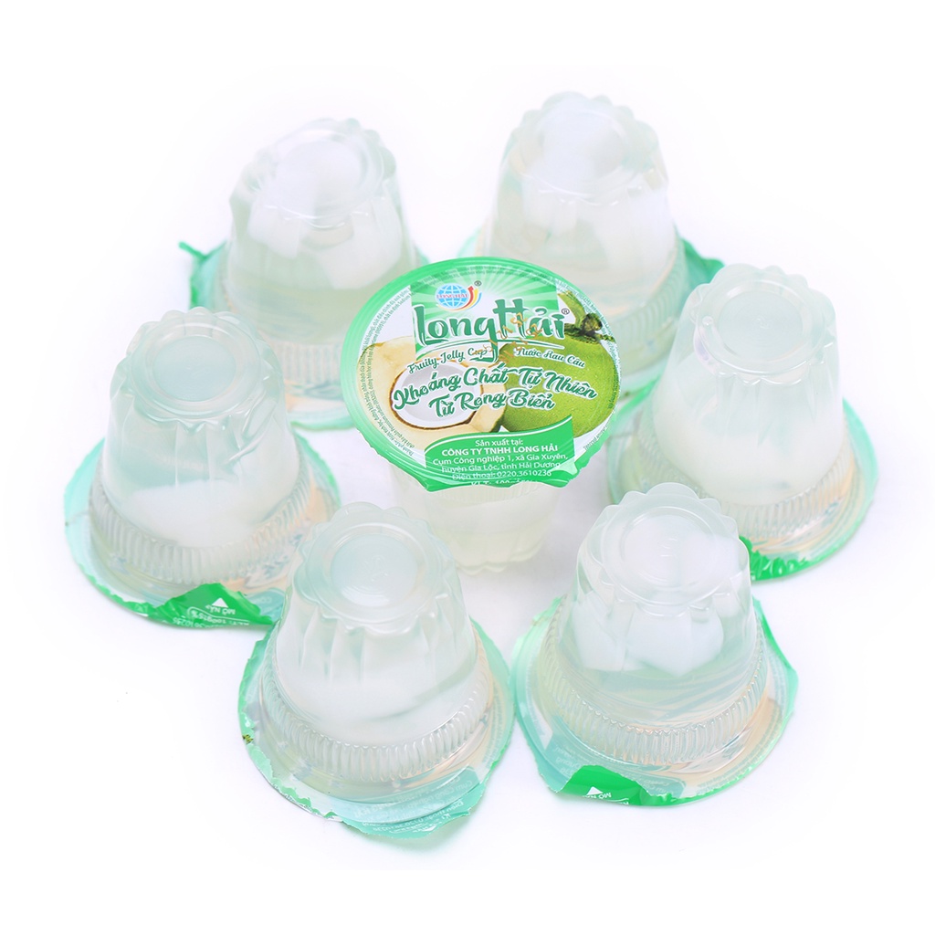 Nước rau câu Long Hải 95g/cốc đóng vỉ 05 cốc
