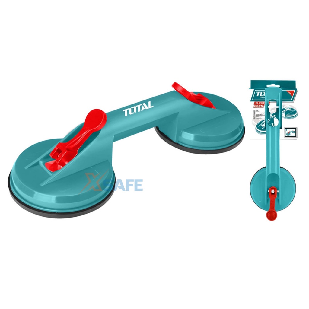 Giác hút kính 2 đầu TOTAL TSP02501 115mm giác hút chân không nhựa ABS siêu bền trọng lượng nâng kính tối đa 50kg