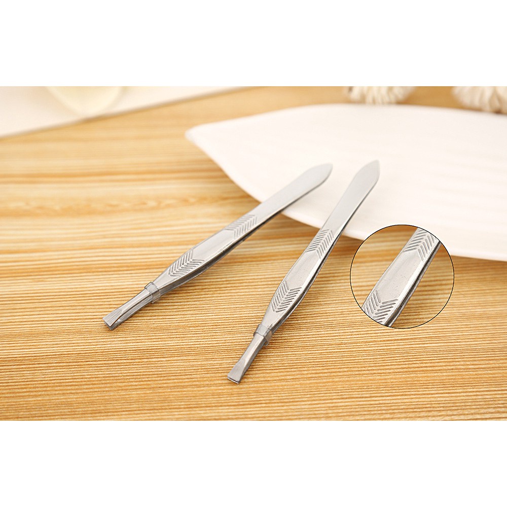 Combo Nhíp Nhổ Lông Nách, Râu, Tóc Bạc và Kéo Cong Tỉa Lông Mày, Cắt Lông Mũi - Kéo Cong Cắt Mi Giả - đồ trang điểm