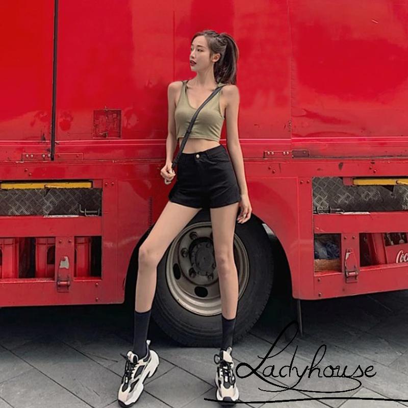 Áo Croptop Sát Nách Màu Sắc Trơn Thời Trang Mùa Hè Cho Nữ