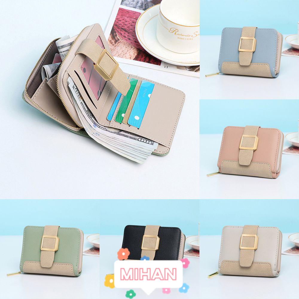 Ví Da Ngắn Có Khóa Kim Loại Đa Năng MIHAN1 Dành Cho Nữ